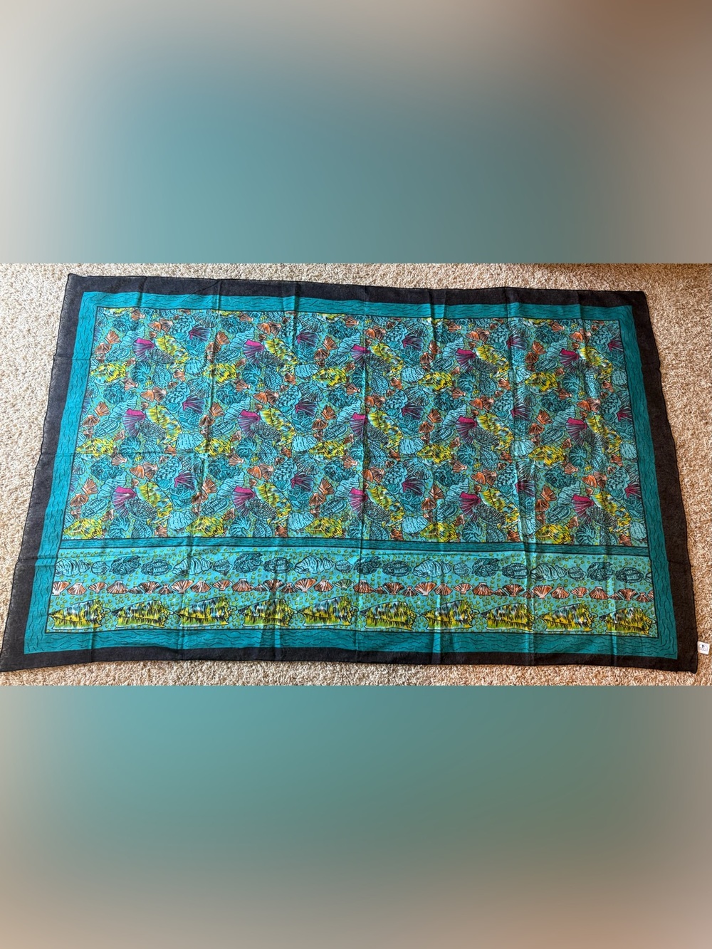 Milti-color Ocean Shells Print Wrap Scarf Bikini Studio Accessori 100% Cotton
